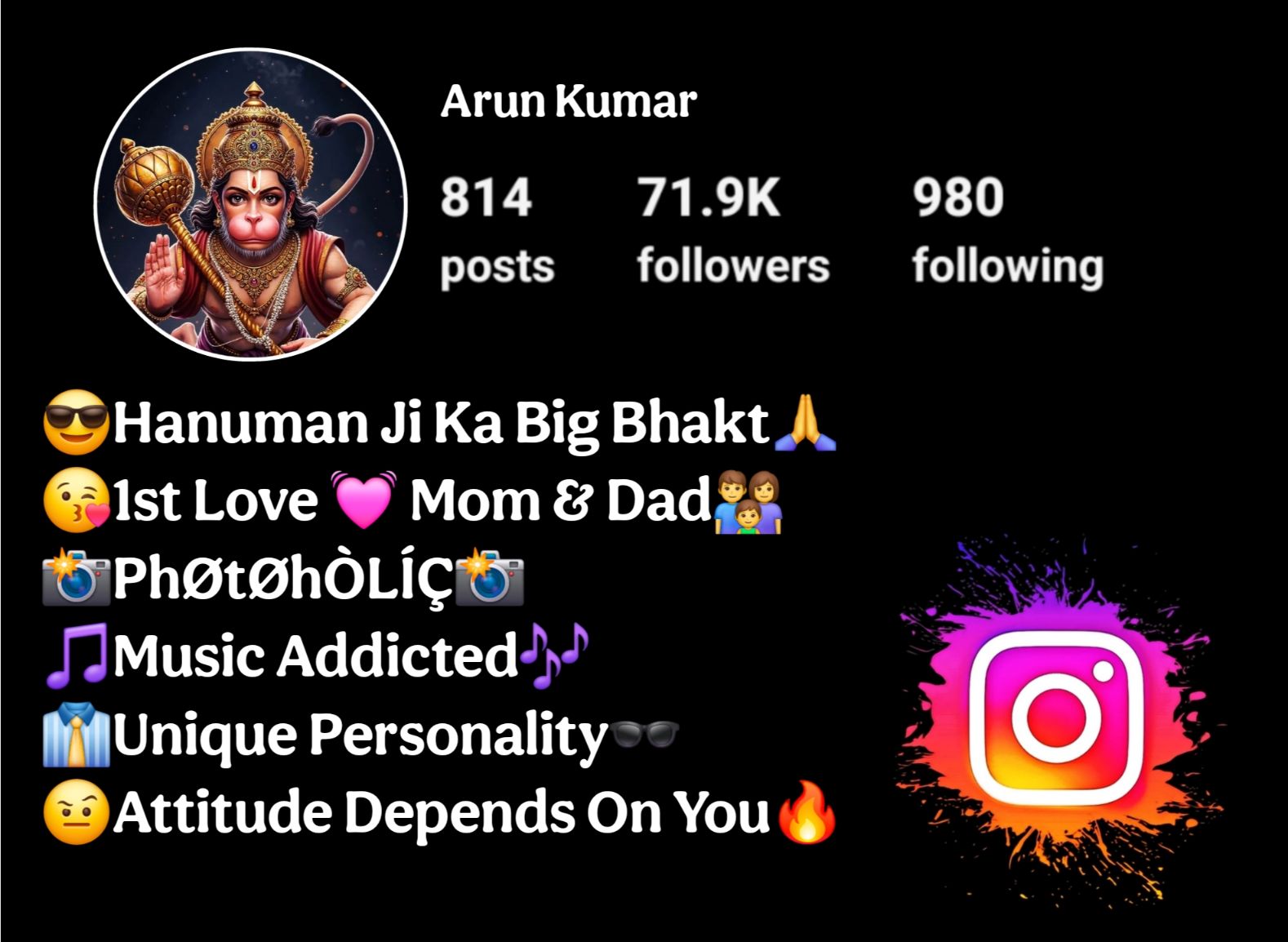 Hanuman Ji Bio For Instagram