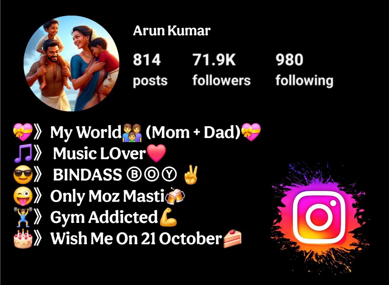 Instagram Bio Mom Dad Lover