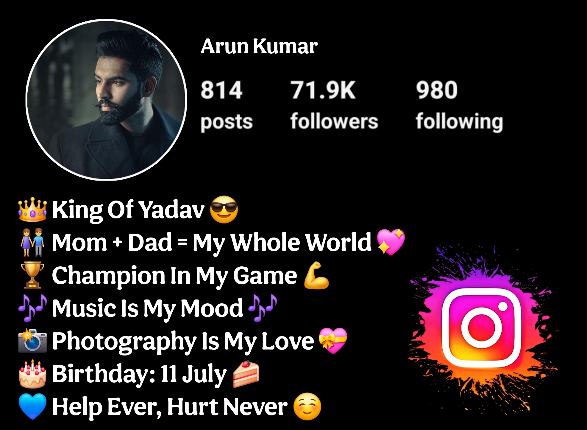 Yadav Bio For Instagram