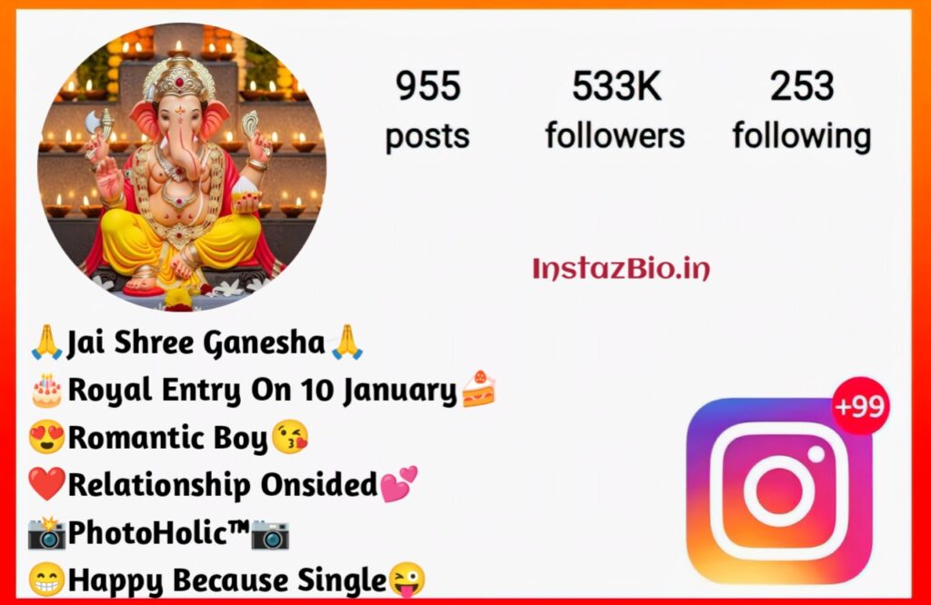 Ganpati Bappa Bio For Instagram