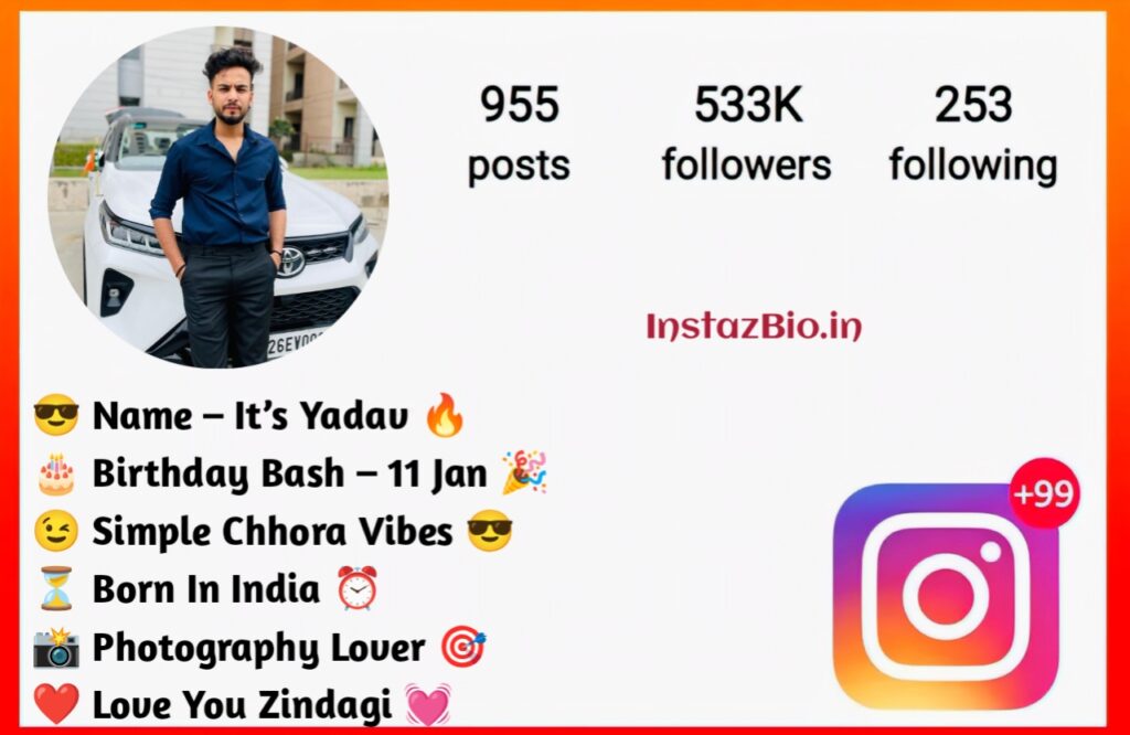Yadav Bio For Instagram